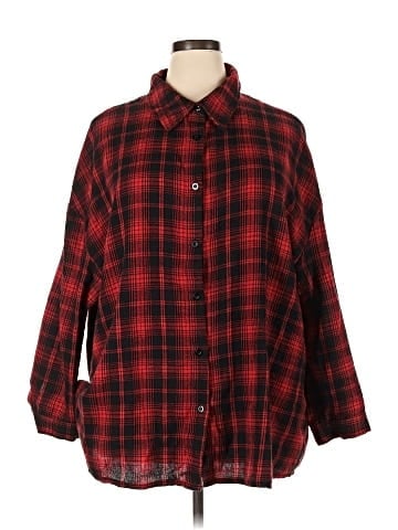 Romwe 3/4 Sleeve Button-Down Shirt (view 1)