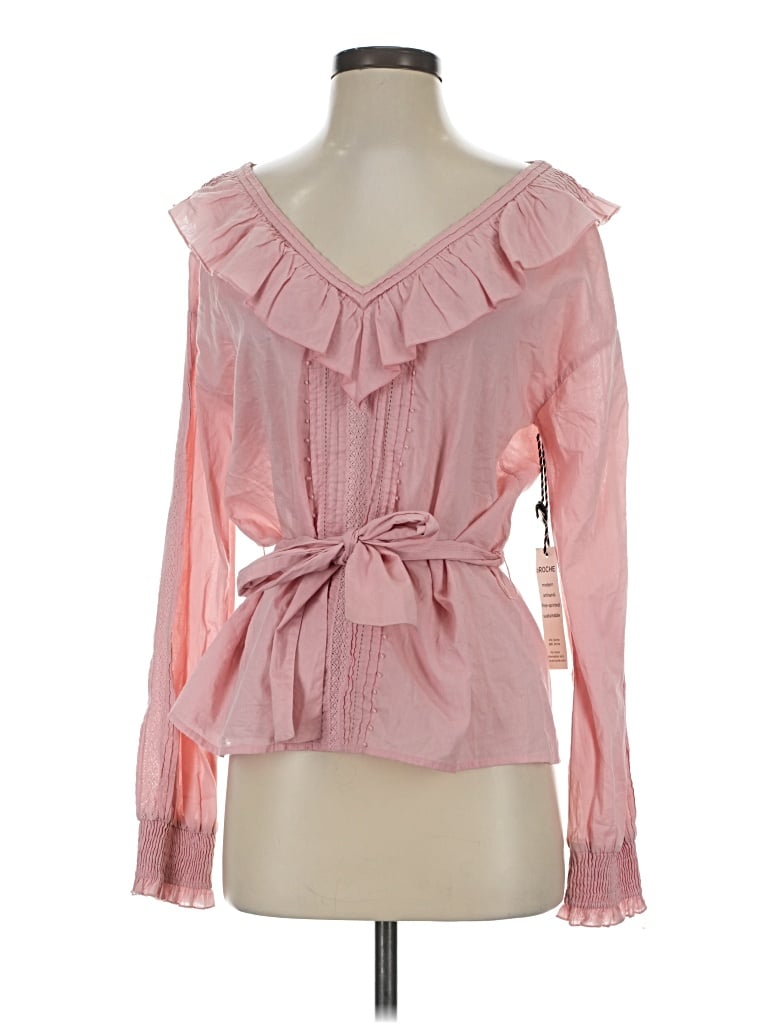 Pre-owned St. Roche Long Sleeve Blouse In Pink