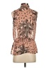 Ann Taylor LOFT Outlet 100% Polyester Brown Sleeveless Blouse Size XS - photo 2