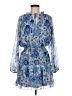 Lavender Brown 100% Polyester Paisley Blue Cocktail Dress Size M - photo 1