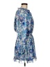 Lavender Brown 100% Polyester Paisley Blue Cocktail Dress Size M - photo 4