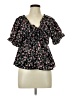 Shein Curve 100% Polyester Black Short Sleeve Blouse Size 12 - photo 1