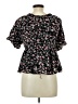 Shein Curve 100% Polyester Black Short Sleeve Blouse Size 12 - photo 2
