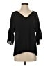 Crosby 100% Polyester Black 3/4 Sleeve Blouse Size S - photo 1