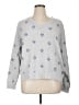 Simple Pleasures Print Gray Pullover Sweater Size 1X - photo 1