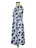 Studio One Print Blue Casual Dress Size S (petite) - photo 5