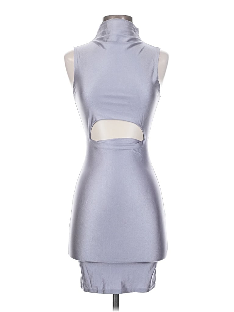 Fashion Nova Cocktail Dress: Gray Solid Pattern Dresses - Size Small