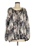Buckle Black Gray Long Sleeve Blouse Size M - photo 1