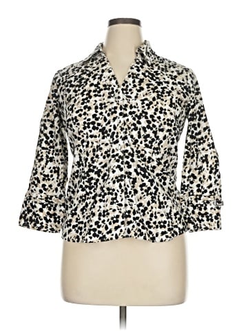 Alfani 3/4 Sleeve Button-Down Shirt (view 1)