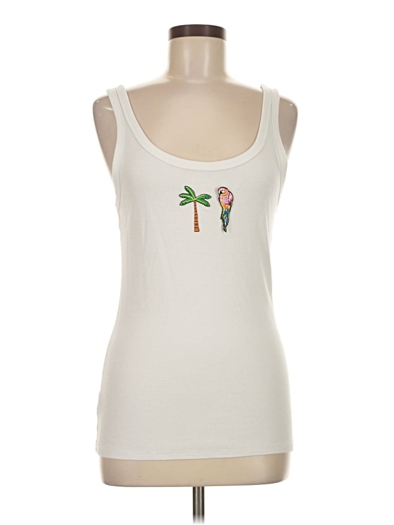 Pre-owned Time And Tru Sleeveless T-shirt In White
