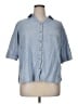 Catherines Blue Short Sleeve Button-Down Shirt Size 0XWP - photo 1
