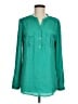 Calvin Klein 100% Polyester Teal Green Long Sleeve Blouse Size M (estimated) - photo 1