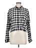 ABound Checkered-gingham Black Long Sleeve Blouse Size M - photo 1