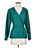 Carmen Marc Valvo 100% Silk Teal Silk Blazer Size 4 - photo 1