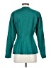 Carmen Marc Valvo 100% Silk Teal Silk Blazer Size 4 - photo 2