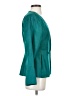 Carmen Marc Valvo 100% Silk Teal Silk Blazer Size 4 - photo 4