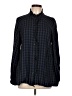 CAbi 100% Rayon Checkered-gingham Black Long Sleeve Button-Down Shirt Size L - photo 1