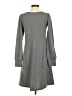Elegantees Solid Gray Casual Dress Size S - photo 2