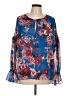 Elie Tahari 100% Polyester Blue 3/4 Sleeve Blouse Size L - photo 1