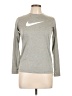 Nike 100% Polyester Gray Long Sleeve Top Size L - photo 1