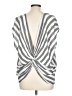 Final Touch 100% Rayon Stripes Silver 3/4 Sleeve Blouse Size L - photo 2