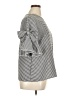 Unbranded 100% Polyester Houndstooth Silver Short Sleeve Blouse Size XL - photo 4