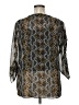 One World 100% Polyester Animal Print Gray 3/4 Sleeve Blouse Size XL - photo 2