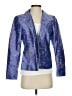 Nina Mclemore 100% Silk Stars Blue Silk Blazer Size 2 - photo 1