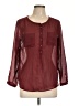 Ann Taylor LOFT 100% Polyester Burgundy Long Sleeve Blouse Size L - photo 1