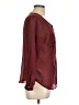 Ann Taylor LOFT 100% Polyester Burgundy Long Sleeve Blouse Size L - photo 4