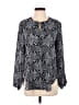 Joe Fresh 100% Polyester Paisley Gray Long Sleeve Blouse Size S - photo 1
