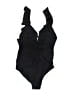 Unbranded Solid Black One Piece Swimsuit Size M - photo 2
