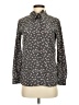 Uniqlo 100% Polyester Floral Gray Long Sleeve Blouse Size XS - photo 1