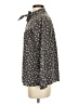 Uniqlo 100% Polyester Floral Gray Long Sleeve Blouse Size XS - photo 5