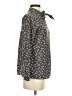 Uniqlo 100% Polyester Floral Gray Long Sleeve Blouse Size XS - photo 4