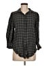 Something Navy 100% Viscose Plaid Gray 3/4 Sleeve Button-Down Shirt Size M - photo 1