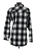 Unbranded 100% Polyester Plaid Gray Silver Long Sleeve Blouse Size S - photo 2