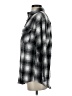 Unbranded 100% Polyester Plaid Gray Silver Long Sleeve Blouse Size S - photo 5