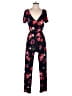 Express Floral Black Jumpsuit Size XS - photo 1