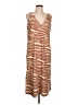 Unbranded 100% Polyester Stripes Brown Casual Dress Size L - photo 1