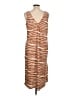 Unbranded 100% Polyester Stripes Brown Casual Dress Size L - photo 2