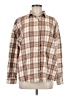 Assorted Brands 100% Cotton Plaid Brown Long Sleeve Button-Down Shirt Size M - photo 1