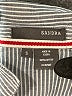 Sandra 100% Cotton Chevron-herringbone Blue Long Sleeve Button-Down Shirt Size S - photo 7