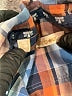 Barbour 100% Cotton Plaid Blue Orange Long Sleeve Button-Down Shirt Size 4 - photo 7