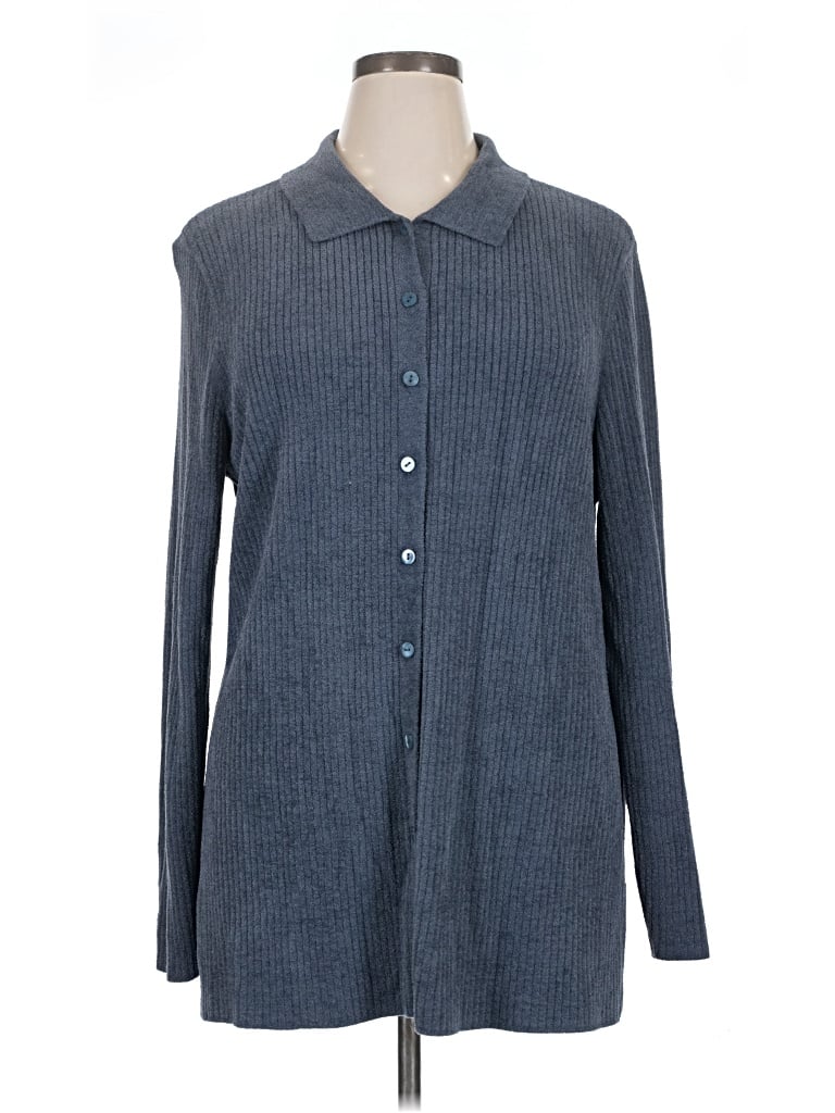 Pre-owned Barefoot Dreams Cardigan Sweater In Blue