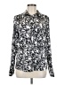 Halogen 100% Polyester Paisley Silver Long Sleeve Blouse Size M - photo 1
