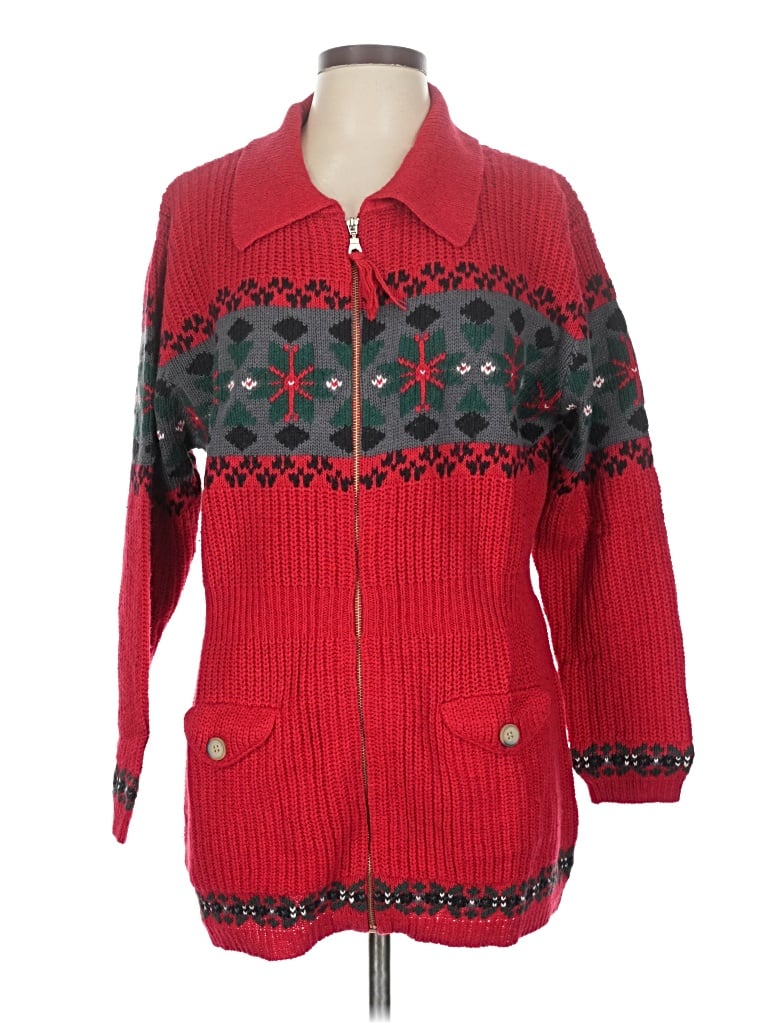 Pre-owned Stitches Cardigan Sweater In Red