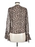 Superdown 100% Polyester Animal Print Brown Long Sleeve Blouse Size M - photo 2