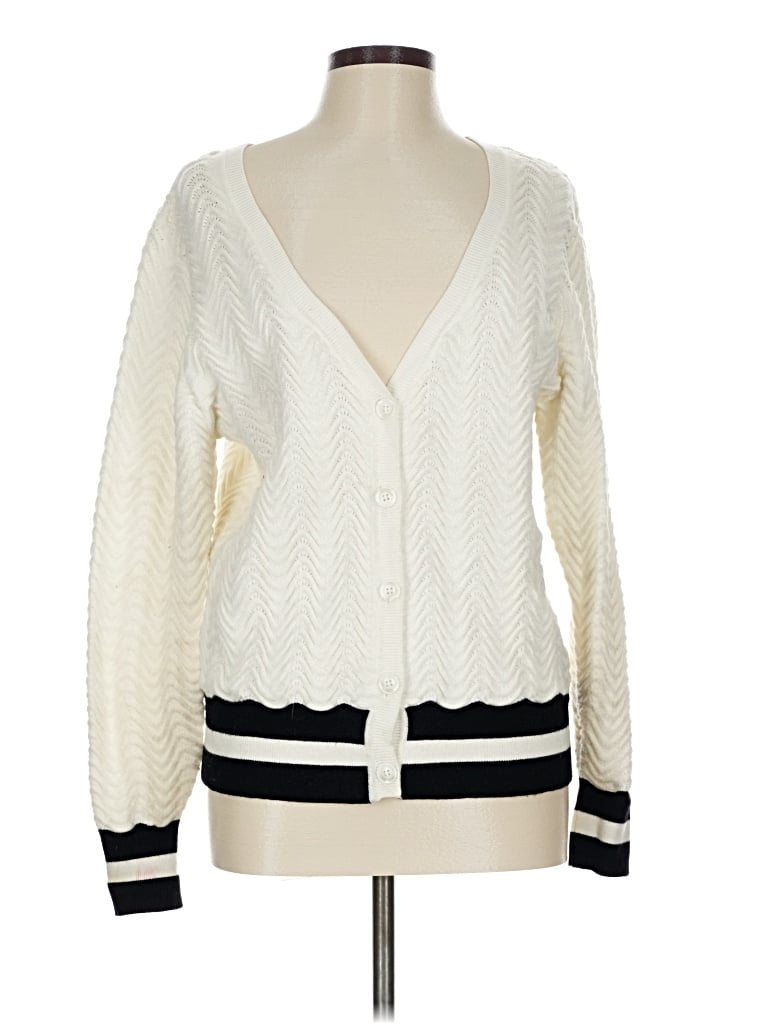Pre-owned Molly Bracken Cardigan Sweater In White