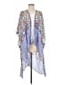 Bindya 100% Modal Aztec Or Tribal Print Graphic Blue Kimono Size M - photo 1